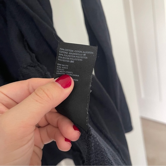 Anthropologie Black Lila Tiered Babydoll Ruffled Back Open Front Cardigan - Picture 4 of 5